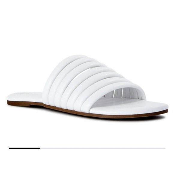Time and Tru Women's White Multi-Band Slide Sandals NWT - Picture 5 of 5